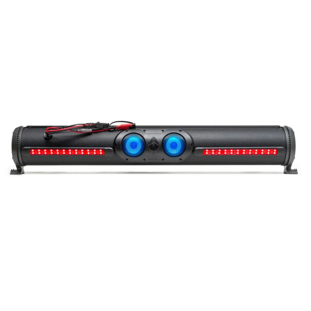 Altavoz para exteriores amplificado para ATV, UTV, carrito de golf, conector Bluetooth, barra de sonido de 8 altavoces, impermeable con iluminación LED