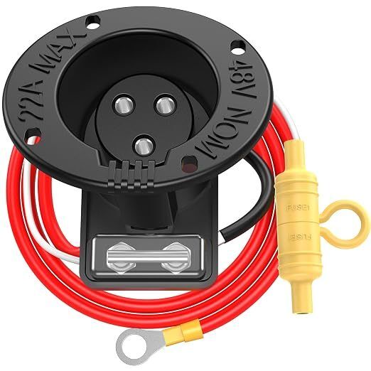 Conjunto de fusibles para receptáculo de cargador DS de Club Car 101802101, arnés de cableado completo de fusible integrado de repuesto OEM de 48V