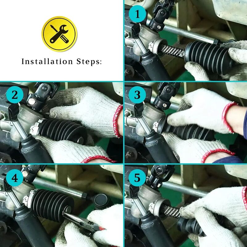 Golf Cart Steering Rack & Pinion Dust Boot for Club Car Ds 1997-up, Steering Gear Box Seal Bellows, Replace OEM 1013035 101880001